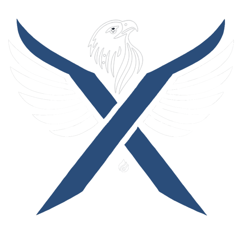 Xpius Xpius Logo with Eagle and Vision X Symbol